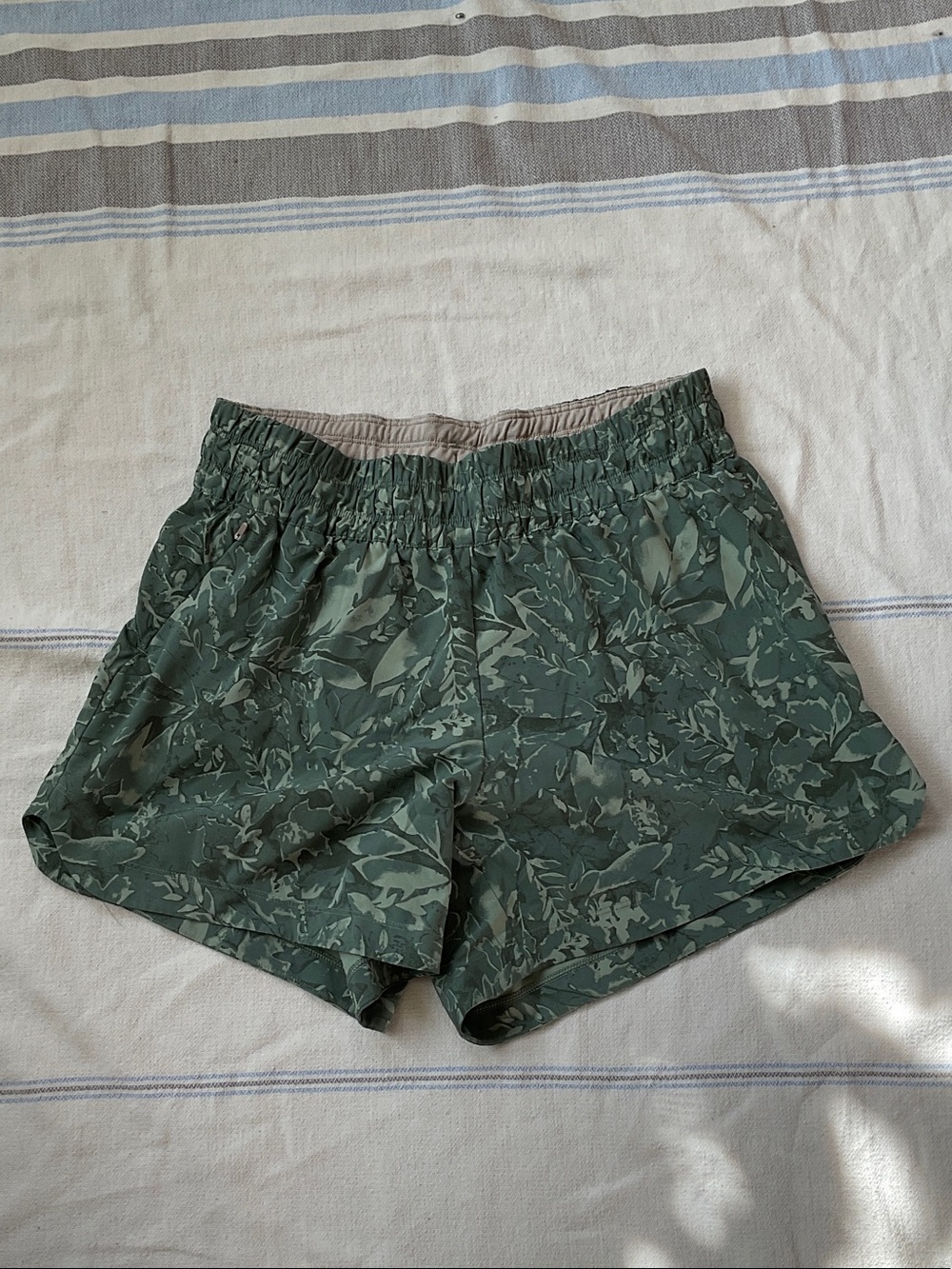 REI Olive Green Leaf-Print Athletic Shorts